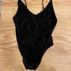 Brand New Black Corduroy Bodysuit